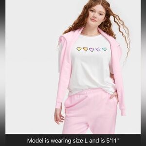 Roberta Roller Rabbit White Tee with Pastel Heart Row